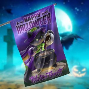 Happy Halloween Cat Garden Flag – 12×18 Garden Flag