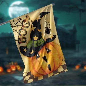 Boo Pumpkin Spider Garden Flag – 12×18 Garden Flag