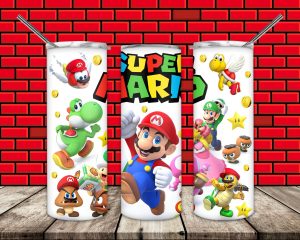 Game Super Mario Tumbler PNG, 20oz Skinny Tumbler PNG