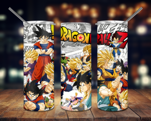 Dragon Ball Z Tumbler Png, Anime Characters Goku Tumbler Png, 20Oz Skinny Tumbler Png