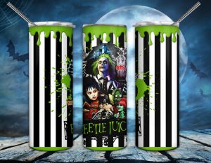 Halloween Beetlejuice Tumbler PNG, 20oz Skinny Tumbler PNG