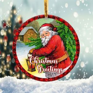Christmas Greetings Santa Claus Ornament PNG, Benelux Christmas Ornament