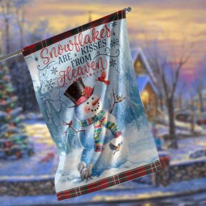 Snowflakes Are Kisses From Heaven Garden Flag – 12×18 Garden Flag