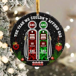 The Year We Couldn’t Afford Gas Ornament Png, Round Christmas Ornament