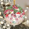 Christmas Pigs Ornament Png, Round Christmas Ornament