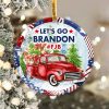 Let’s Go Brandon Ornament Png, Round Christmas Ornament