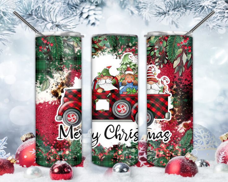 Christmas Truck Gnomes Tumbler Wrap, Santa Claus Tumbler PNG Christmas Truck Gnomes Tumbler Wrap, Santa Claus Tumbler PNG