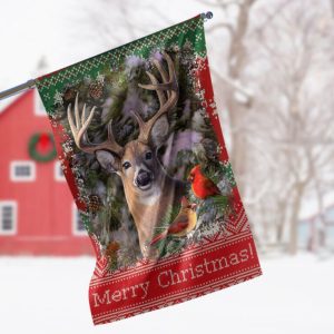 Deer Merry Christmas Garden Flag – 12×18 Garden Flag