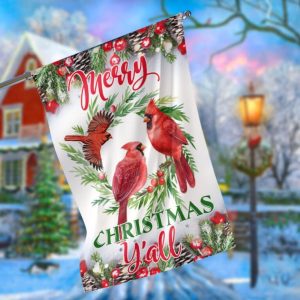 Merry Christmas Y’all Garden Flag – 12×18 Garden Flag