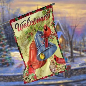 Welcome Cardinal Christmas Garden Flag – 12×18 Garden Flag
