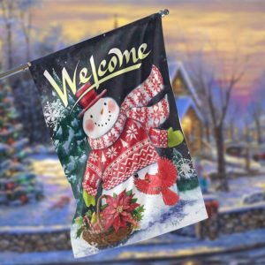 Welcome Snowman Garden Flag – 12×18 Garden Flag