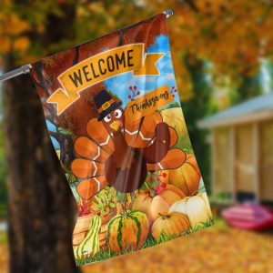 Welcome Thanksgiving Garden Flag - 12x18 Garden Flag