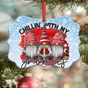 Chillin’ With My Gnomies Ornament PNG, Benelux Christmas Ornament