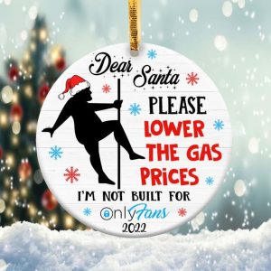 Christmas Lower Gas Prices Ornament Png, Round Christmas Ornament