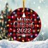 Merry Christmas Ornament Png, Round Christmas Ornament