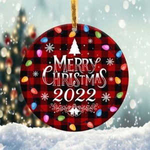 Merry Christmas Ornament Png, Round Christmas Ornament
