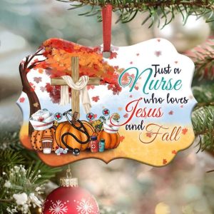 Nurse Faith Fall Girl Ornament PNG, Benelux Christmas Ornament
