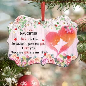 Rose To My Daughter Ornament PNG, Benelux Christmas Ornament