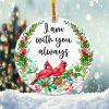 Cardinal I am With You Ornament Png, Round Christmas Ornament