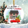 Christmas Red Truck Ornament Png, Round Christmas Ornament