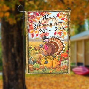 Happy Thanksgiving Turkey Garden Flag - 12x18 Garden Flag