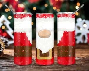 Christmas Santa Suit Tumbler PNG, 20oz Skinny Tumbler PNG