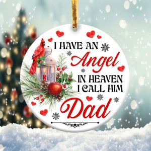 I Have a Angel in Heaven Ornament Png, Round Christmas Ornament