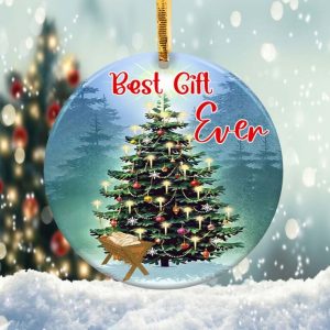 Baby Jesus Christmas Ornament Png, Round Christmas Ornament
