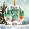 Baby Woodland First Christmas Ornament Png, Round Christmas Ornament