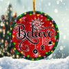 Christmas Believe Ornament Png, Round Christmas Ornament