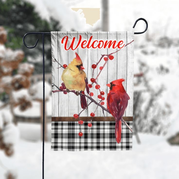 Cardinal on Wood Welcome Garden Flag – 12×18 Garden Flag Cardinal on Wood Welcome Garden Flag – 12×18 Garden Flag
