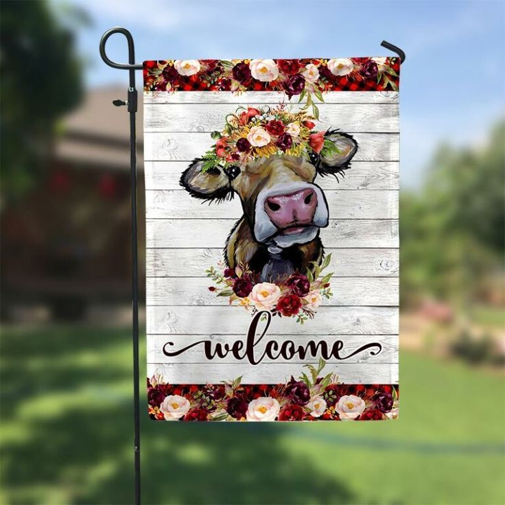 Cow Red Floral Gingham Garden Flag – 12×18 Garden Flag Cow Red Floral Gingham Garden Flag – 12×18 Garden Flag