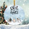 Deck the Halls Gnome Ornament Png, Round Christmas Ornament
