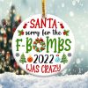 Sorry for The F-bombs Ornament Png, Round Christmas Ornament