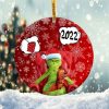 Christmas Grinch Dog Ornament Png, Round Christmas Ornament