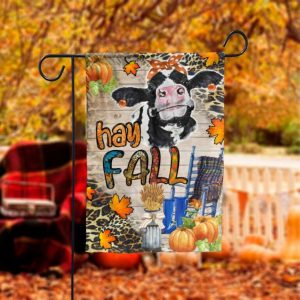 Hay Fall Cow Garden Flag – 12×18 Garden Flag