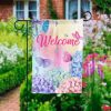 Watercolor Butterfly Welcome Garden Flag – 12×18 Garden Flag