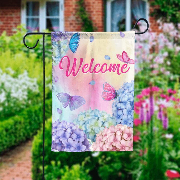Watercolor Butterfly Welcome Garden Flag – 12×18 Garden Flag Watercolor Butterfly Welcome Garden Flag – 12×18 Garden Flag