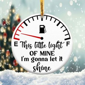This Little Light of Mine Ornament Png, Round Christmas Ornament