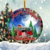Merry Camper Christmas Ornament Png, Round Christmas Ornament