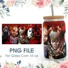 Halloween Horror Characters 16 Oz Glass Can Png File