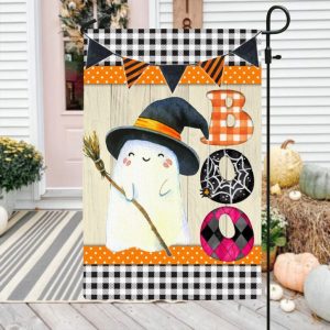 Halloween Ghost Boo Fall Garden Flag – 12×18 Garden Flag
