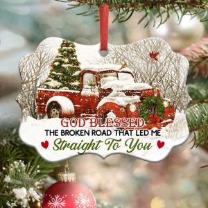 God Blessed The Broken Road Ornament PNG, Benelux Christmas Ornament