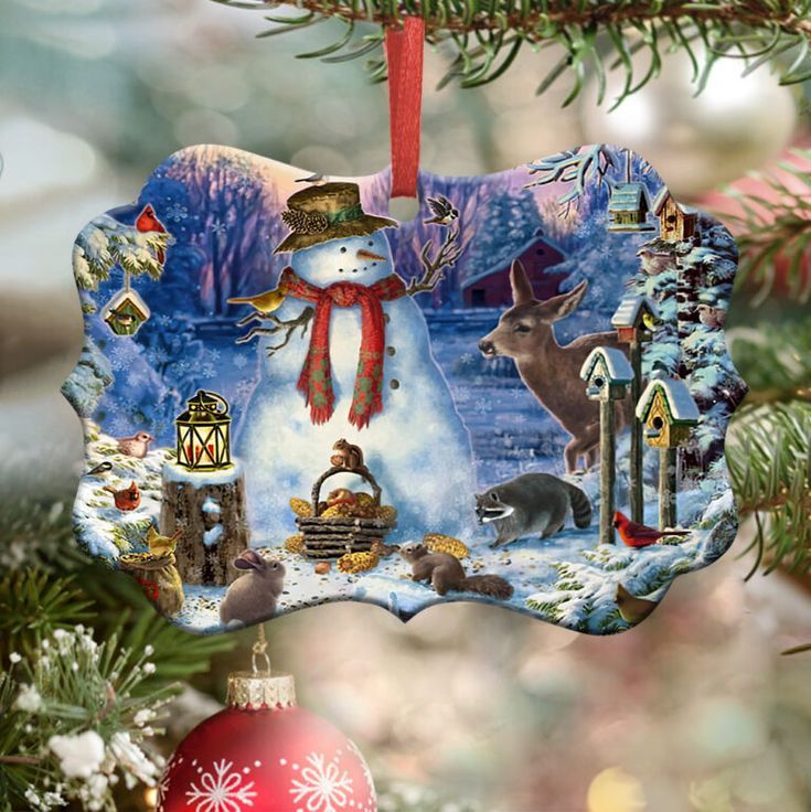 Snowman Deers And Birds Christmas Ornament PNG, Benelux Christmas Ornament Snowman Deers And Birds Christmas Ornament PNG, Benelux Christmas Ornament