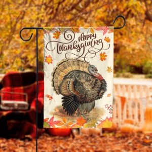 Thanksgiving Fall Leaves Garden Flag - 12x18 Garden Flag
