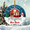 First Christmas in New Home Ornament Png, Round Christmas Ornament