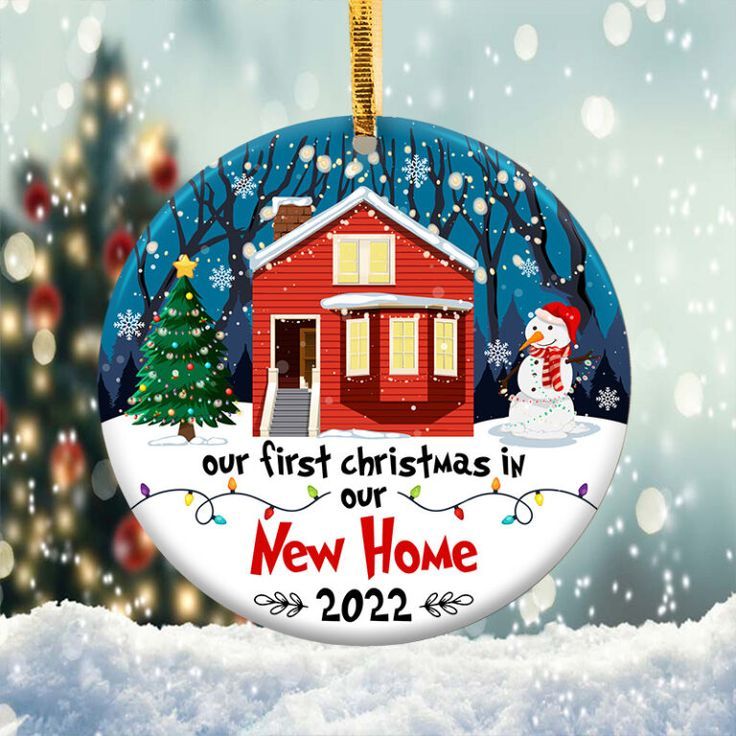 First Christmas in New Home Ornament Png, Round Christmas Ornament First Christmas in New Home Ornament Png, Round Christmas Ornament
