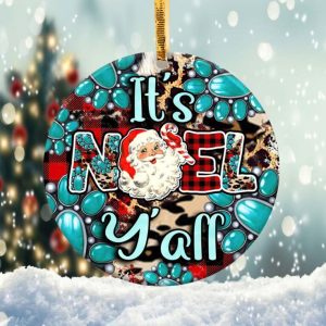 Its Noel Yall Ornament Png, Round Christmas Ornament
