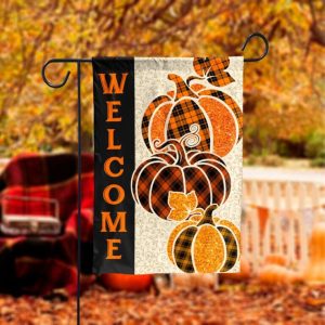 Fall Pumpkin Welcome Garden Flag – 12×18 Garden Flag