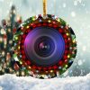 Santa Tree Cam Ornament Png, Round Christmas Ornament